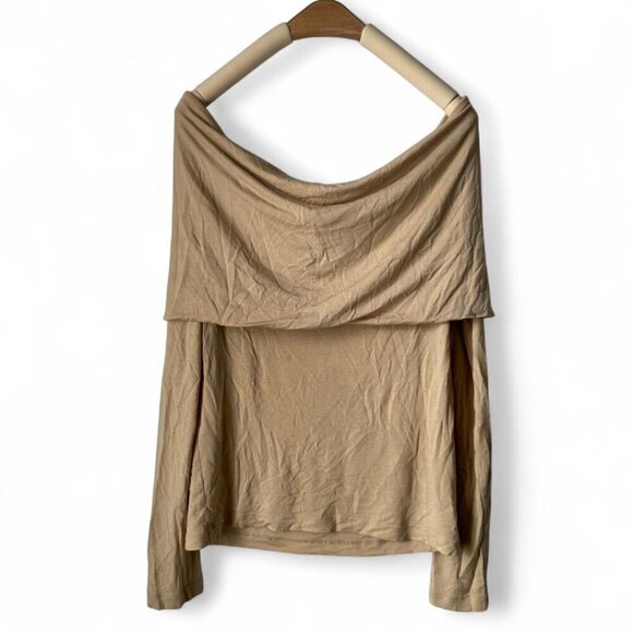 Tan off the shoulder top #tan #offtheshoulder - Picture 2 of 6